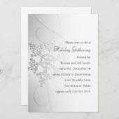 スノーフレークホリデーパーティー招待状 招待状 (正面/裏面)