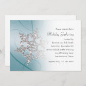 スノーフレークホリデーパーティー招待状 招待状 (正面/裏面)