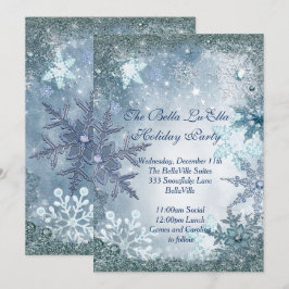 スノーフレークホリデーパーティー招待状 招待状