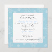 スノーフレークホリデーパーティー招待状 招待状 (正面/裏面)