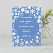 スノーフレークホリデーパーティー 箔招待状 (立ち正面)