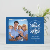 スノーフレークホリデーフォトカード 招待状 (スタンド正面)