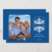 スノーフレークホリデーフォトカード 招待状 (正面/裏面)