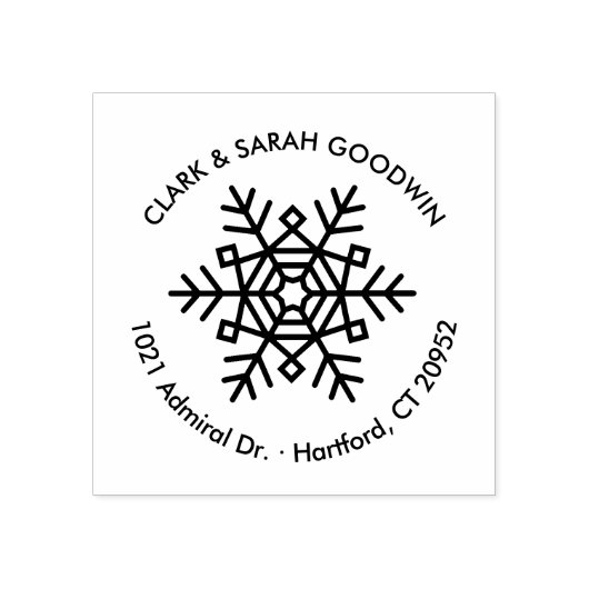 スノーフレークホリデー差出人住所スタンプ ラバースタンプ (インプリント)
