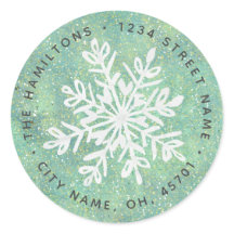 スノーフレークホリデー差出人住所ラベル