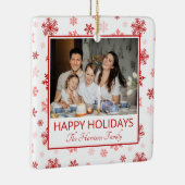 スノーフレークホワイト2写真ハッピーホリデーズファミリー セラミックオーナメント (右)
