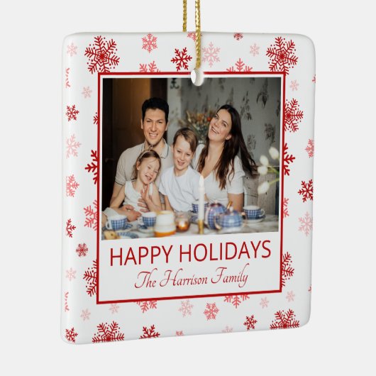 スノーフレークホワイト2写真ハッピーホリデーズファミリー セラミックオーナメント (右)