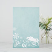 スノーフレークホースホリデークリスマス 便箋 (スタンド正面)