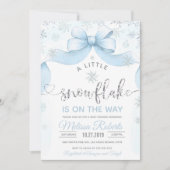 スノーフレークボウベビーシャワー 招待状 (正面)