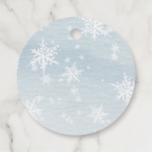 スノーフレークボー ベビーシャワー フェイバータグ (裏面)