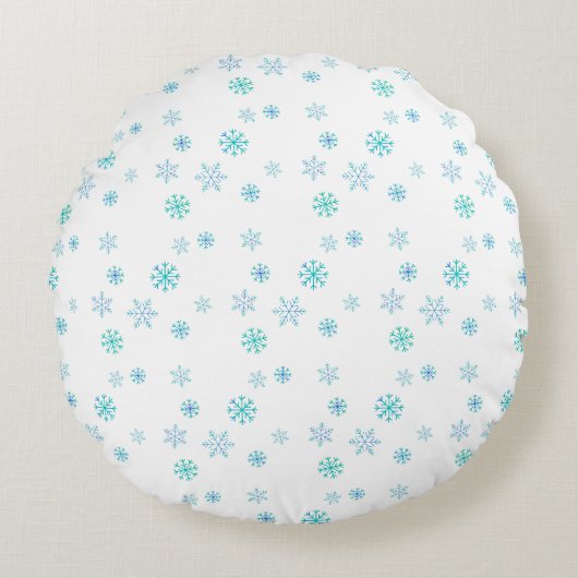 スノーフレークポーフピロー ラウンドクッション (正面)