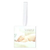 スノーフレークポーラーベア男の赤ちゃん写真テンプレート キューブオーナメント (正面)