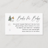 スノーフレークマウンテン冬の赤ちゃんシャワーブックリクエスト エンクロージャーカード (正面)