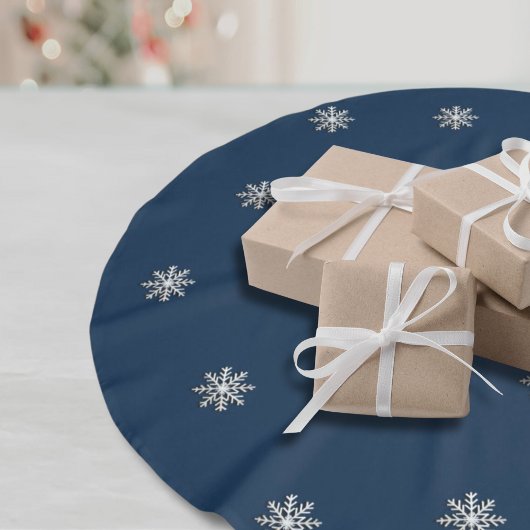 スノーフレークミニマルクリスマスツリースカート ブラッシュドポリエステルツリースカート