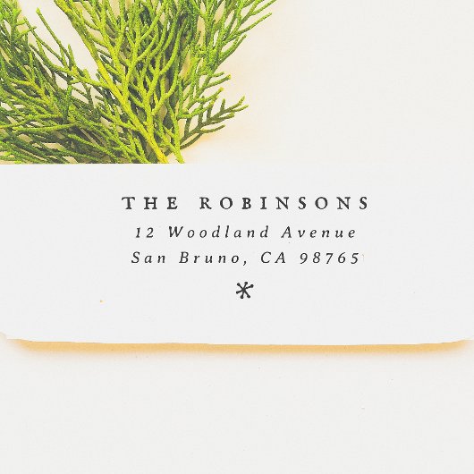 スノーフレークミニマルヴィンテージクリスマス差出人住所 ラバースタンプ