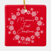 スノーフレークミュー初めてのクリスマス セラミックオーナメント (正面)