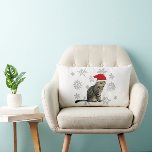 スノーフレークミョークリスマスピロー、両面 ランバークッション (椅子)