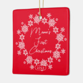 スノーフレークミーム初めてのクリスマスセラミックオーナメント セラミックオーナメント (左)