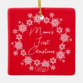 スノーフレークミーム初めてのクリスマスセラミックオーナメント セラミックオーナメント (正面)