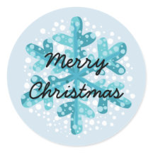 スノーフレークメリークリスマスステッカースタイル1
