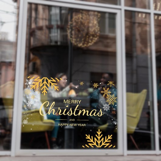 スノーフレークメリークリスマスニューイヤービジネスホリデー ウィンドウサイン