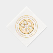 スノーフレークメリークリスマスハッピーホリデーカスタムズPe 箔ナプキン (右)