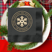 スノーフレークメリークリスマスハッピーホリデーズカスタム 箔ナプキン