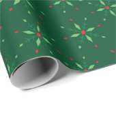 スノーフレークメリー魔法エレガントダークグリーンシームレス ラッピングペーパー (ロールコーナー)