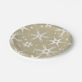 スノーフレークモダンウィンターホリデー紙プレート ペーパープレート (アングル)