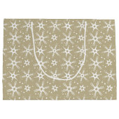 スノーフレークモダンオールオーバーパターン抱き枕 ラージペーパーバッグ (裏面)