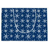 スノーフレークモダンオールオーバーパターン抱き枕 ラージペーパーバッグ (正面)