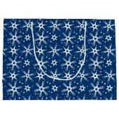 スノーフレークモダンオールオーバーパターン抱き枕 ラージペーパーバッグ (裏面)