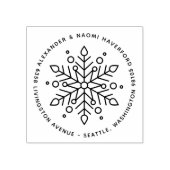 スノーフレークモダンクリスマス差出人住所 ラバースタンプ (インプリント)