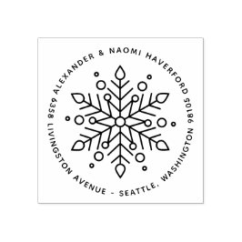 スノーフレークモダンクリスマス差出人住所 ラバースタンプ