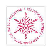スノーフレークモダンサーキュラーホリデー |差出人住所 セルフインキングスタンプ (デザイン)