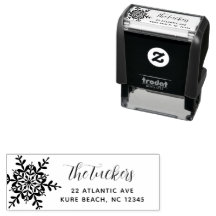 スノーフレークモダンスクリプトクリスマス差出人住所