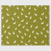 スノーフレークモダントナディアグリーンホリデーパターン ラッピングペーパー (フラット)