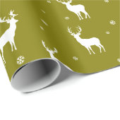 スノーフレークモダントナディアグリーンホリデーパターン ラッピングペーパー (ロールコーナー)