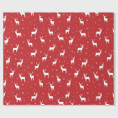 スノーフレークモダントナディアレッドホリデーパターン ラッピングペーパー (フラット)