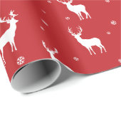 スノーフレークモダントナディアレッドホリデーパターン ラッピングペーパー (ロールコーナー)