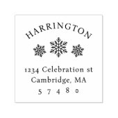 スノーフレークモダンファミリーウィンター差出人住所 セルフインキングスタンプ (デザイン)
