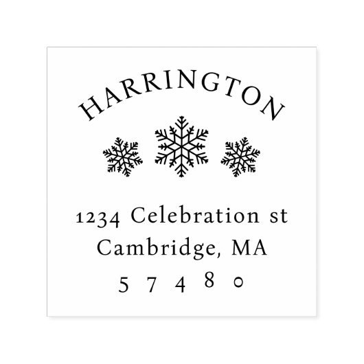 スノーフレークモダンファミリーウィンター差出人住所 セルフインキングスタンプ (デザイン)