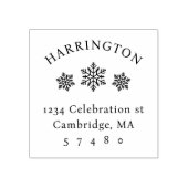 スノーフレークモダンファミリーウィンター差出人住所 ラバースタンプ (インプリント)