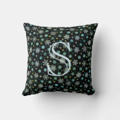 スノーフレークモダンブラックシエレガントック クッション (裏面)