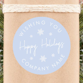 スノーフレークモダンホリデーステッカー ラウンドシール
