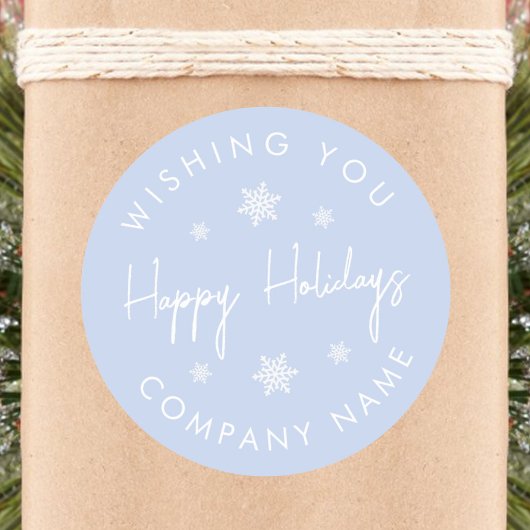 スノーフレークモダンホリデーステッカー ラウンドシール