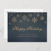 スノーフレークモダンメディカルハッピーホリデーグリーティング ポストカード (正面/裏面)
