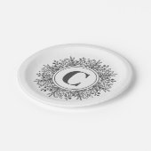 スノーフレークモノグラムホリデイ ペーパープレート (アングル)