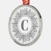 スノーフレークモノグラム クリスマス メタルオーナメント (左)