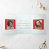 スノーフレークレインボーホリデーカード 三つ折りカード (内部)